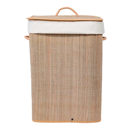 Vintiquewise Square Mendong Collapsible Waterproof Laundry Hamper with Lid and Handles for Easy Carrying QI004430-G_SQ
